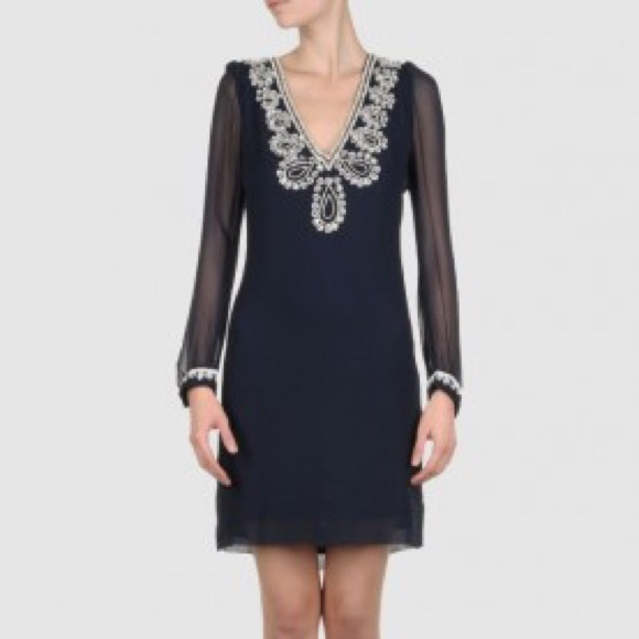 French Connection Dresses & Skirts - French Connection Bex Beaded Silk Dress